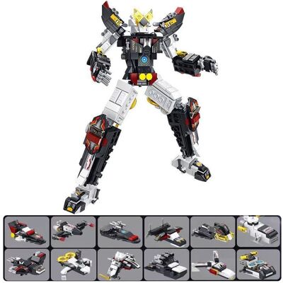RX-0 Mecha 12 in 1, with 566 pieces. Build 12 individual models with 2 shapes each. DMAK0302C91