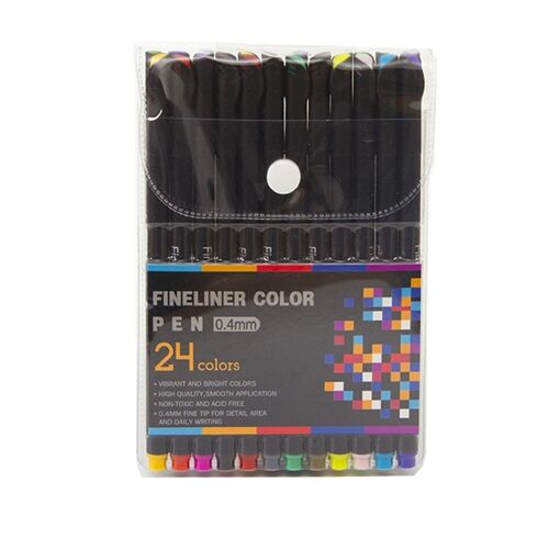 Set 24 Rotuladores  COLOR FINELINER  profesional punta fina 0,4 mms. Colores definidos y brillantes para delinear, ilustraciones, mandala… DMAL0047C91Q24