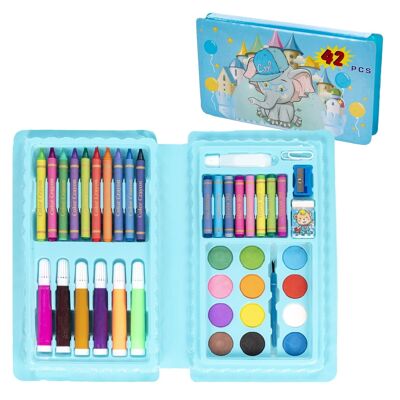 Grundset zum Malen und Zeichnen 42 Teile Wasserfarben, Buntstifte, Marker, Pastelle und Zubehör. DMAL0089C39