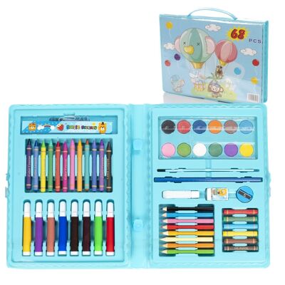Grundset zum Malen und Zeichnen 68 Teile Wasserfarben, Buntstifte, Marker, Pastelle und Bleistifte mit Zubehör. DMAL0088C30