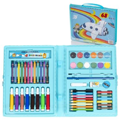 Grundset zum Malen und Zeichnen 68 Teile Wasserfarben, Buntstifte, Marker, Pastelle und Bleistifte mit Zubehör. DMAL0088C39