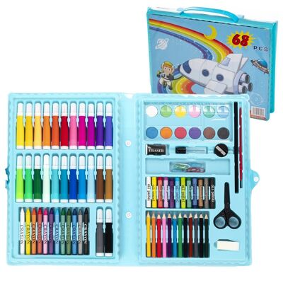Grundlegendes Mal- und Zeichenset 86-teilige Wasserfarben, Buntstifte, Marker, Pastelle und Bleistifte mit Zubehör. DMAL0087C31