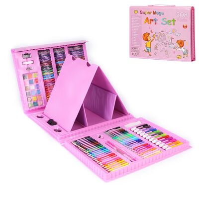 Set completo de pintura y dibujo 208 piezas oleo,acuarelas, ceras,rotuladores, pastel y lapices con accesorios. Contiene atril para dibujo DMAL0085C55