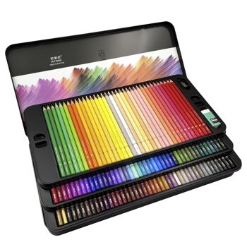 Ensemble de 120 crayons de couleur. Fabriqué en bois, forme ronde professionnelle. DMAH0038C00Q120 2