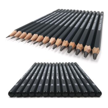 Ensemble de 14 crayons graphite Kasimir conçus par des professionnels de différentes épaisseurs et duretés. De 12B à 6H. DMAH0039C00 2