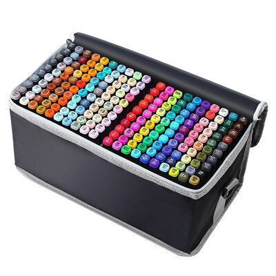 Set de 204 rotuladores en colores variados. Doble punta: fina y ancha en el mismo rotulador. DMAH0049C91Q204