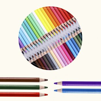 Ensemble de 48 crayons de couleur. Fabriqué en bois, forme ronde professionnelle. DMAH0038C00Q48 4