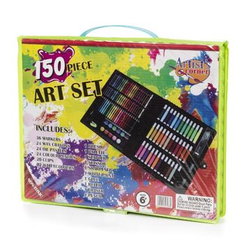 Ensemble de peinture avec 150 pièces. Comprend des crayons, des aquarelles, des marqueurs, des crayons et des accessoires. DMAH0046C20 2
