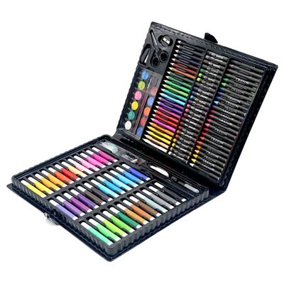 Ensemble de peinture avec 150 pièces. Comprend des crayons, des aquarelles, des marqueurs, des crayons et des accessoires. DMAL0008C00