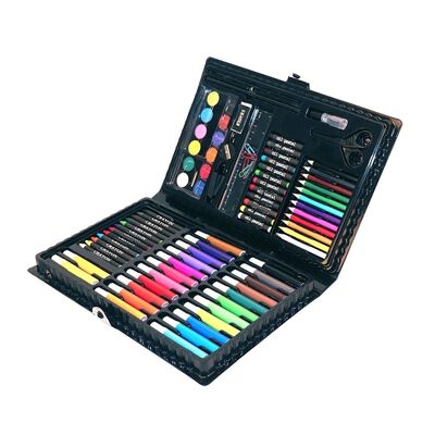 Malset mit 86 Teilen. Enthält Bleistifte, Wasserfarben, Marker, Buntstifte und Zubehör. DMAL0007C30