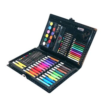 Ensemble de peinture avec 86 pièces. Comprend des crayons, des aquarelles, des marqueurs, des crayons et des accessoires. DMAL0007C30 1