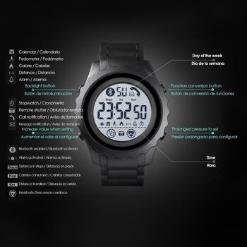 Smartwatch 1626 digital bluetooth avec fonctions avancées DMAD0100C00 2