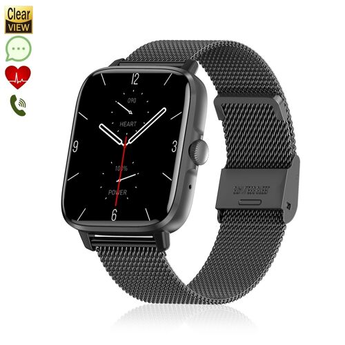 Smartwatch DT102 con pulsera de acero. Pantalla de alta resolución. Monitor cardiaco, ECG, modo multideporte. Notificaciones de APPs. DMAN0229C00CM
