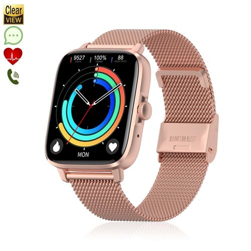 Smartwatch DT102 con pulsera de acero. Pantalla de alta resolución. Monitor cardiaco, ECG, modo multideporte. Notificaciones de APPs. DMAN0229C95CM