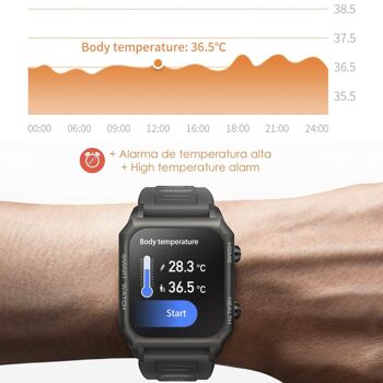 Smartwatch F900 avec traitement au laser sanguin, thermomètre corporel, moniteur cardiaque et O2 sanguin. Divers modes sportifs. DMAN0016C00 2