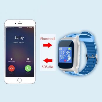 Montre intelligente spéciale de localisation GPS à 3 voies pour les enfants, avec fonction de suivi, appels SOS et réception d'appels DMAB0061C30 3