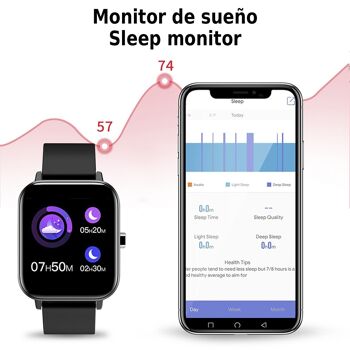 Smartwatch H10 avec moniteur de fréquence cardiaque, de pression artérielle et d'O2. 8 modes sportifs. DMAH0069C00 5