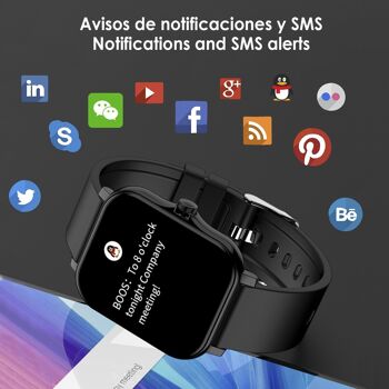 Smartwatch H30 avec tensiomètre et moniteur O2, couronne latérale fonctionnelle, notifications d'application. DMAH0147C00 5