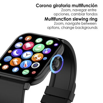 Smartwatch H30 avec tensiomètre et moniteur O2, couronne latérale fonctionnelle, notifications d'application. DMAH0147C50 3
