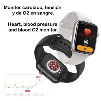 Smartwatch KD07 avec moniteur de fréquence cardiaque, de pression artérielle et d'O2. 5 modes sportifs. Appels Bluetooth. DMAK0223C23 2