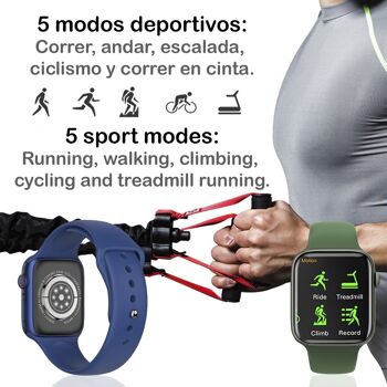 Smartwatch KD07 avec moniteur de fréquence cardiaque, de pression artérielle et d'O2. 5 modes sportifs. Appels Bluetooth. DMAK0223C23 3