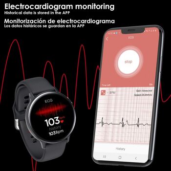 Smartwatch S20 écran circulaire, avec moniteur cardiaque ECG, tension artérielle, mode O2 et multisport DMAD0180C00 3