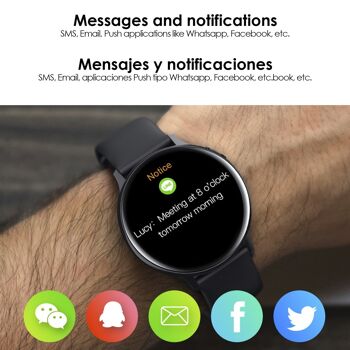 Écran circulaire Smartwatch S20, avec moniteur cardiaque ECG, tension artérielle, mode O2 et multisport DMAD0180C94 5