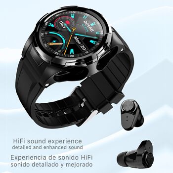 Smartwatch S201 multisport, tension artérielle et O2, avec casque TWS 5.1 intégré DMAD0068C0000 4