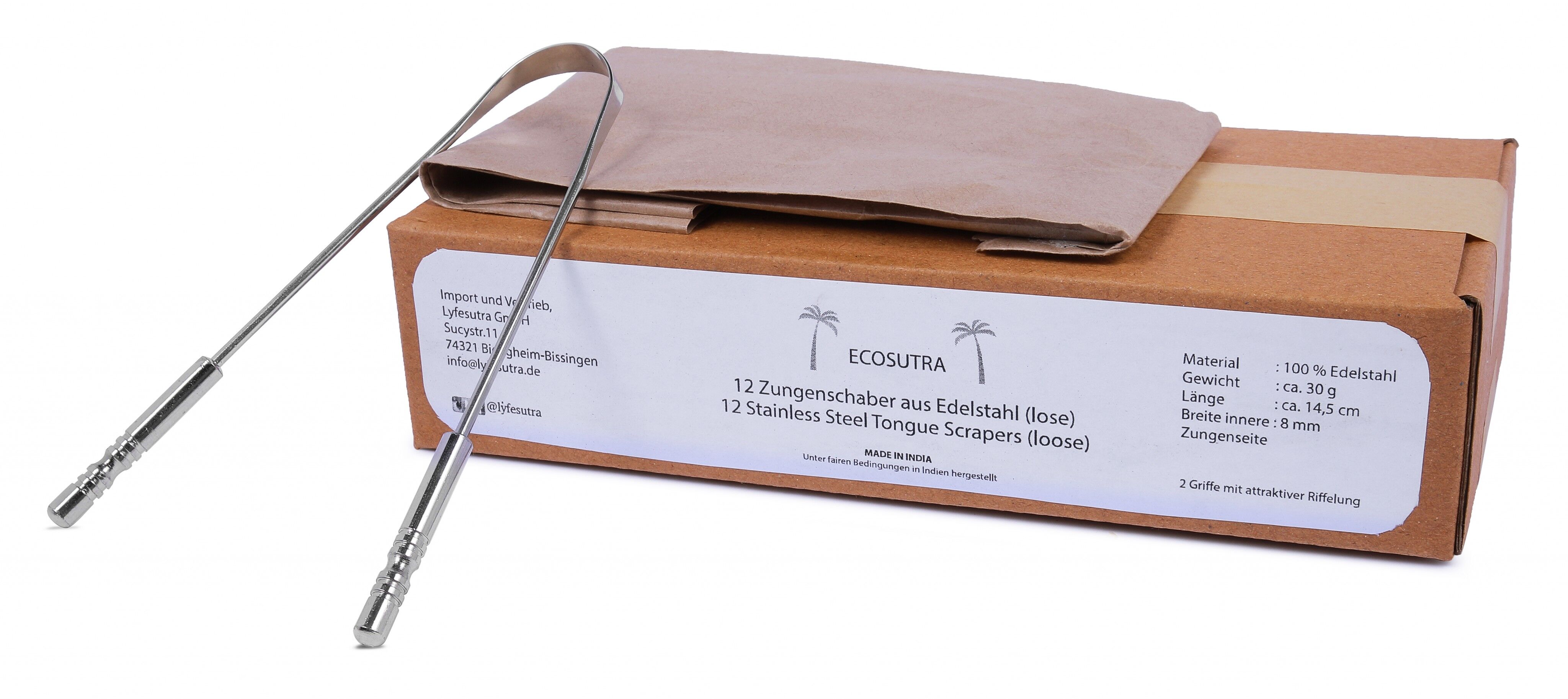 Stainless steel tongue scraper - set of 12
(Steel Tonguecleaner)