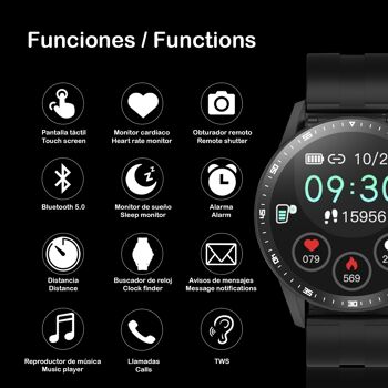 X6 Smartwatch avec écouteurs Bluetooth 5.0 TWS intégrés, tensiomètre et moniteur d'oxygène. DMAG0163C00 3
