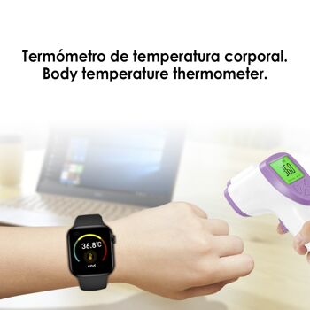 Smartwatch X8 Max avec numéroteur et appels Bluetooth, thermomètre corporel, moniteur de fréquence cardiaque et de pression artérielle. DMAH0148C01 3