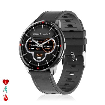Smartwatch Y90 avec 8 modes sportifs, O2 et tensiomètre. Notifications avec message à l'écran. Bracelet en cuir. DMAL0003C00CC 1