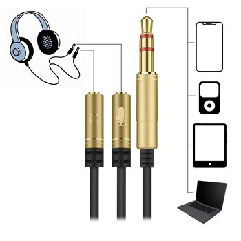 Convertisseur séparateur de double minijack femelle (microphone et haut-parleur) vers minijack mâle. Utilisez des casques PC avec micro sur votre smartphone et votre tablette. DMAF0046C96 4