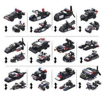 SWAT Mecha 12 en 1, avec 600 pièces. Construisez 12 modèles individuels avec 2 formes chacun. DMAK0303C91 2
