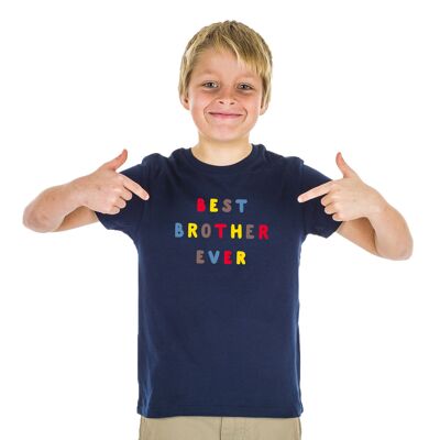 TSHIRT NAVY BEST BROTHER EVER COLORÉ WAF garçon