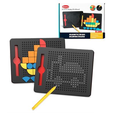 Magnetic beads drawing board, 21.5x17cm. 112 pieces. DMAN0110C91