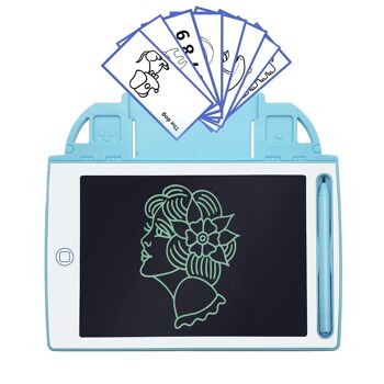 Tablette d'écriture et de dessin LCD de 8,4 pouces. Portable, avec verrouillage d'effacement. Comprend des cartes d'apprentissage pour l'écriture et le dessin. DMAN0146C31 1
