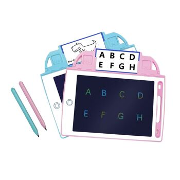 Tablette d'écriture et de dessin LCD de 8,4 pouces. Portable, avec verrouillage d'effacement. Comprend des cartes d'apprentissage pour l'écriture et le dessin. DMAN0146C31 3