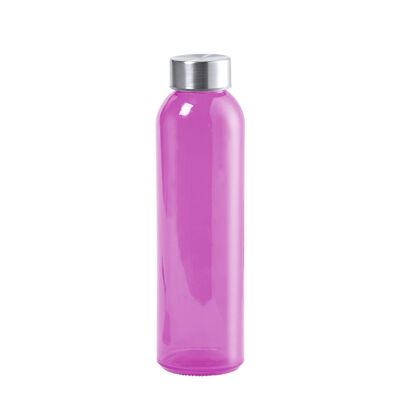 Bottiglia di vetro Terkol da 500 ml, corpo trasparente in materiale privo di BPA e tappo a vite in acciaio inossidabile. DMAG0115C58