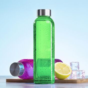 Flacon en verre Terkol de 500 ml, corps transparent en matériau sans BPA et bouchon à vis en acier inoxydable. DMAG0115C58 4