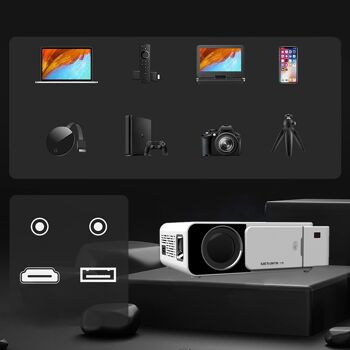 Vidéoprojecteur T500 Wifi LED, avec Airplay et Miracast. Prend en charge Full HD1080, 30 à 170 pouces, haut-parleur et contrôleur. DMAK0633C01 4