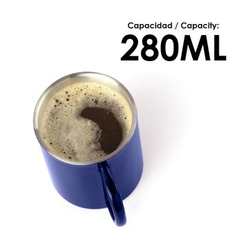 Mug en acier inoxydable Yozax d'une capacité de 280 ml au design bicolore original, finition brillante. DMAG0108C30 3