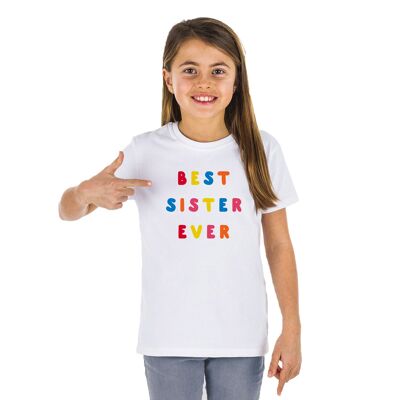 Tshirt blanc best sister ever colorée waf