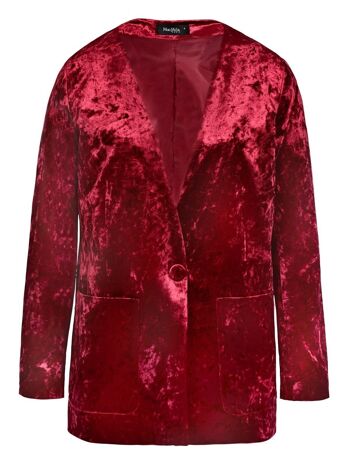 VANA - Veste tailleur en velours ROUGE 5