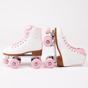 Patins 4 Roues Rétro Mixte Résistant Couleur Blanc/Rose 5