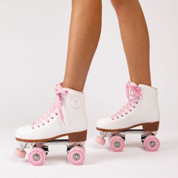 Patins 4 Roues Rétro Mixte Résistant Couleur Blanc/Rose 7