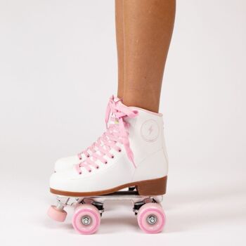 Patins 4 Roues Rétro Mixte Résistant Couleur Blanc/Rose 6