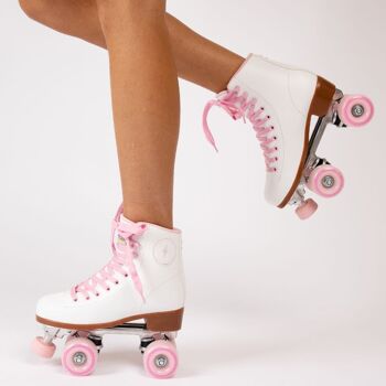 Patins 4 Roues Rétro Mixte Résistant Couleur Blanc/Rose 8