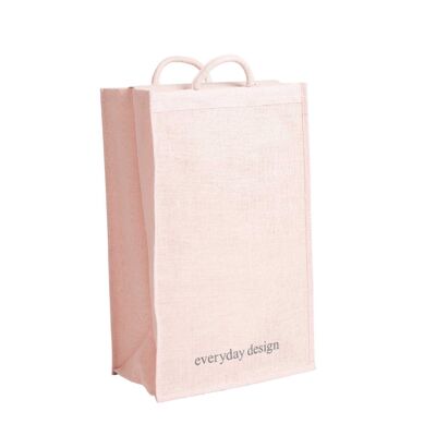 XL-Bolsa de yute rosa claro