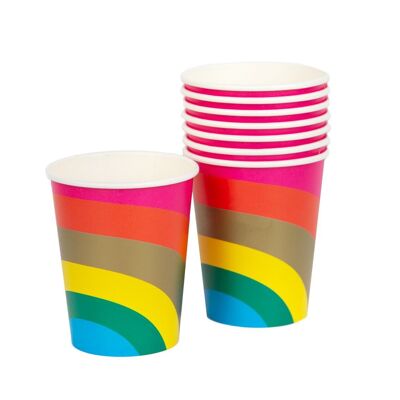 Rainbow Party Cups - 8 Pack